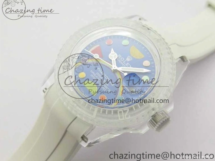 AAA Replica Watches Strap Fruit 3AF FreshLook 2620 Blue Submariner Phantomlab Rubber Transparent Dial Best Edition VR on White 1219